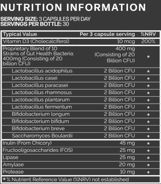 Biotics 8 Supplement Fact