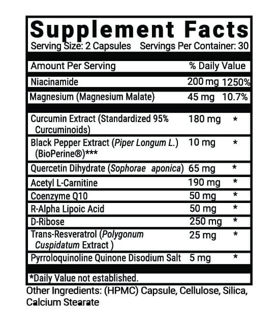 Advanced Mitochondrial Formula Supplement Fact