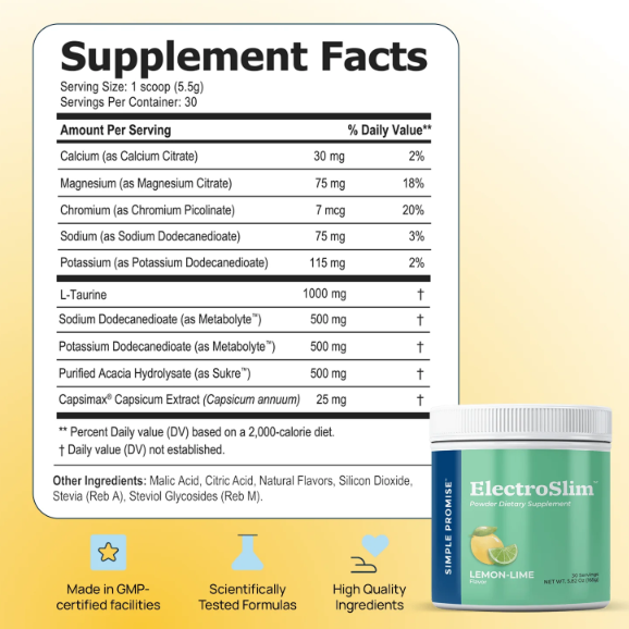 ElectroSlim - supplement facts