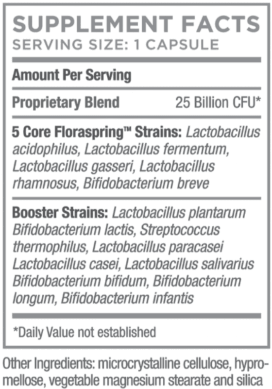 FloraSpring Ingredients Supplement Facts