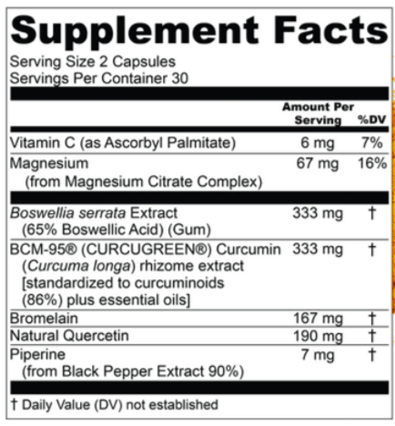Golden Revive Plus supplement facts
