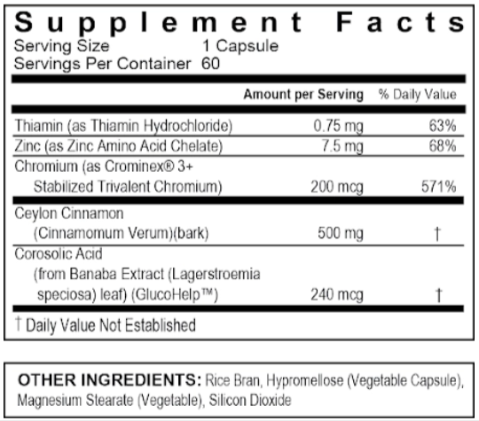 StrictionD supplement facts