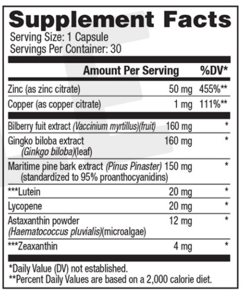 vision20-Supplement Facts